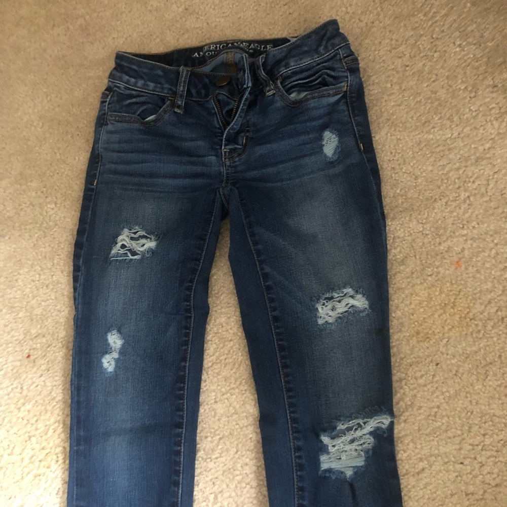 🌻AEO Distressed Skinny Jegging 0 short Jeans